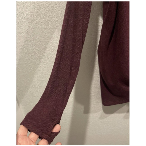 ATHLETA Purana Wrap Burgundy Sweatshirt - Picture 6 of 8
